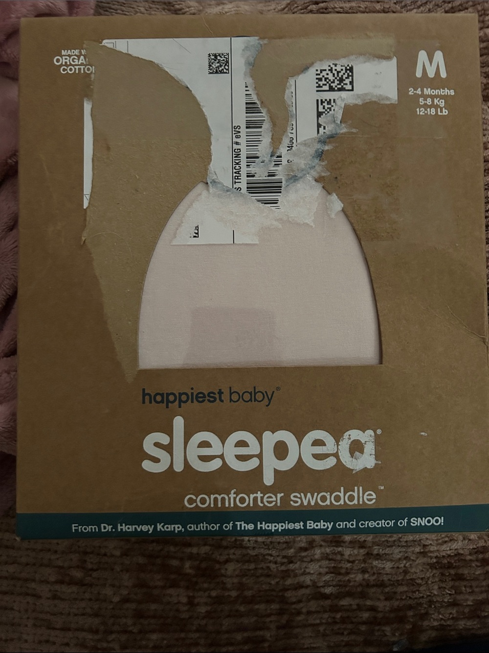 Happiest Baby Sleepea Comforter Swaddle - Pink. New in box M 2-4 months 12-18 lb